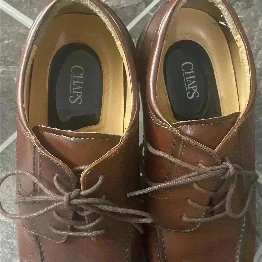Chaps Brown Oxford Dress Shoes 11M - Picture 2 of 8